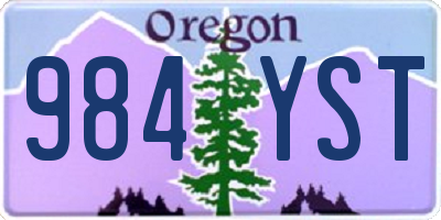 OR license plate 984YST