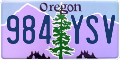 OR license plate 984YSV
