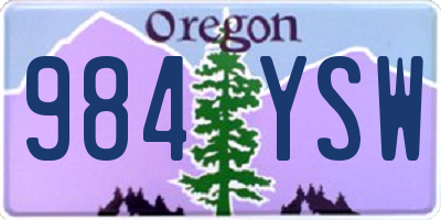 OR license plate 984YSW