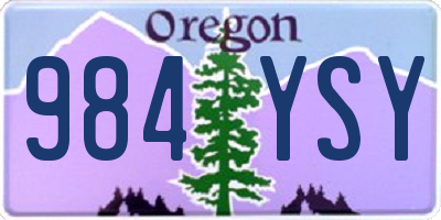 OR license plate 984YSY