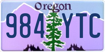 OR license plate 984YTC