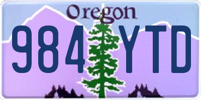 OR license plate 984YTD