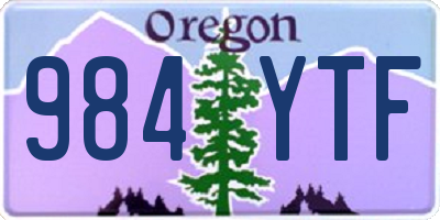 OR license plate 984YTF