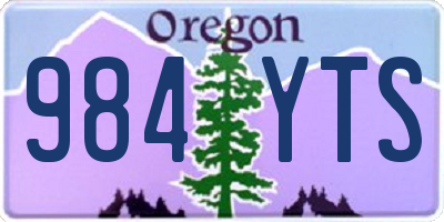 OR license plate 984YTS