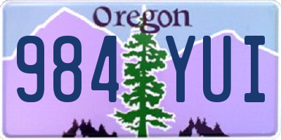 OR license plate 984YUI