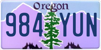 OR license plate 984YUN