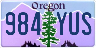 OR license plate 984YUS