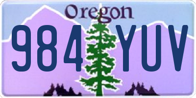 OR license plate 984YUV