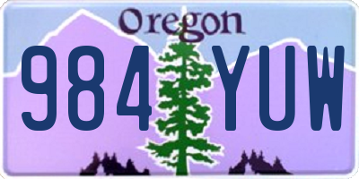 OR license plate 984YUW