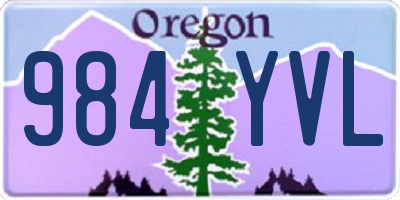 OR license plate 984YVL