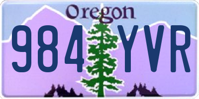 OR license plate 984YVR