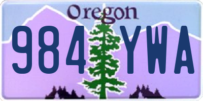 OR license plate 984YWA