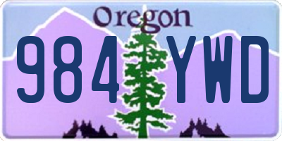 OR license plate 984YWD
