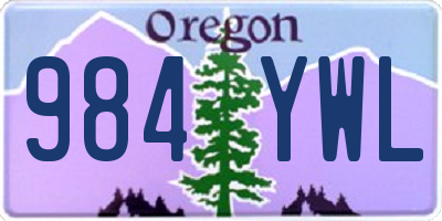 OR license plate 984YWL