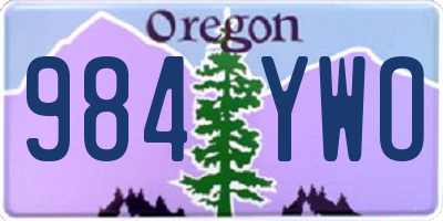 OR license plate 984YWO