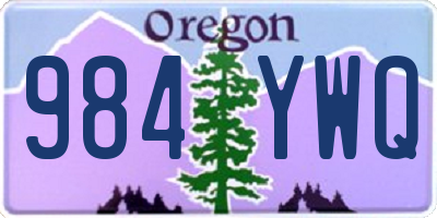 OR license plate 984YWQ