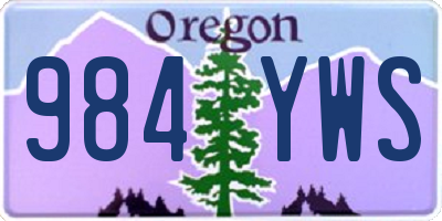 OR license plate 984YWS