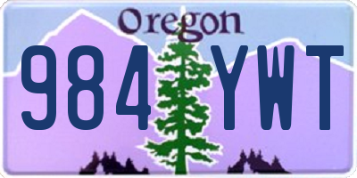 OR license plate 984YWT
