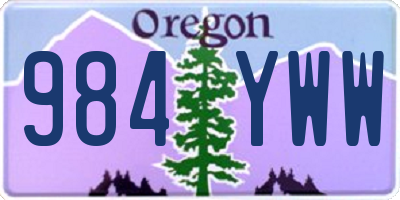 OR license plate 984YWW