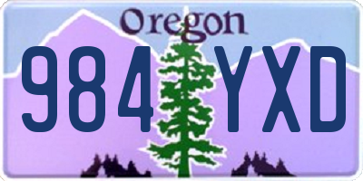 OR license plate 984YXD