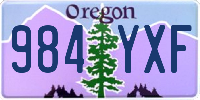 OR license plate 984YXF