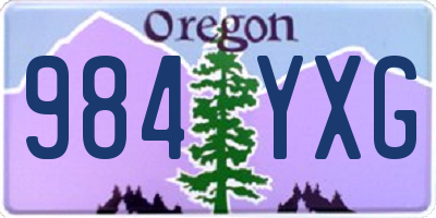OR license plate 984YXG