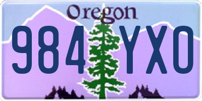 OR license plate 984YXO