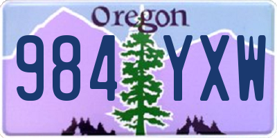 OR license plate 984YXW