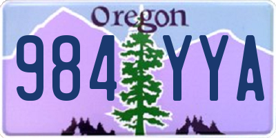 OR license plate 984YYA