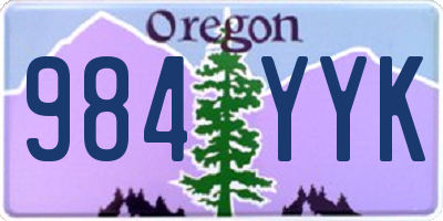 OR license plate 984YYK