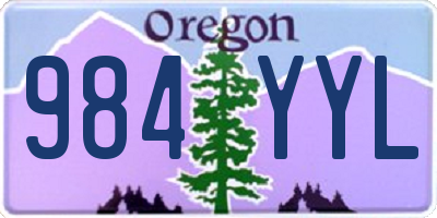 OR license plate 984YYL