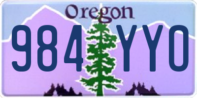 OR license plate 984YYO