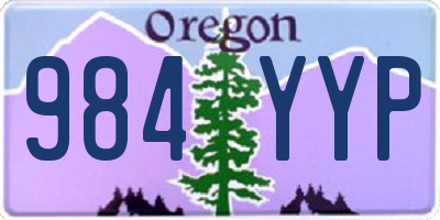 OR license plate 984YYP