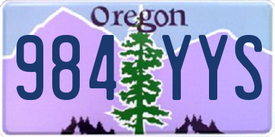 OR license plate 984YYS