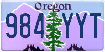 OR license plate 984YYT