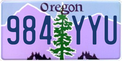 OR license plate 984YYU