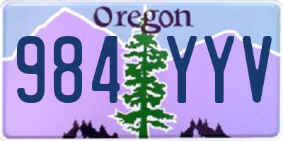 OR license plate 984YYV