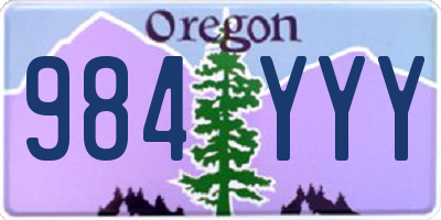 OR license plate 984YYY