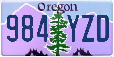 OR license plate 984YZD