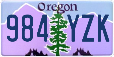 OR license plate 984YZK