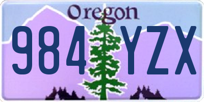 OR license plate 984YZX