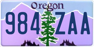 OR license plate 984ZAA