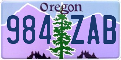 OR license plate 984ZAB