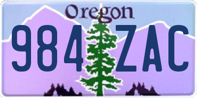 OR license plate 984ZAC