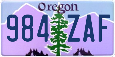 OR license plate 984ZAF