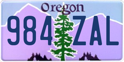 OR license plate 984ZAL