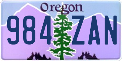 OR license plate 984ZAN