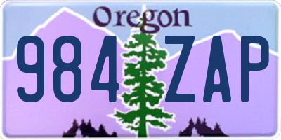 OR license plate 984ZAP