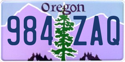 OR license plate 984ZAQ