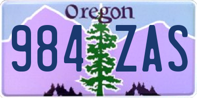 OR license plate 984ZAS